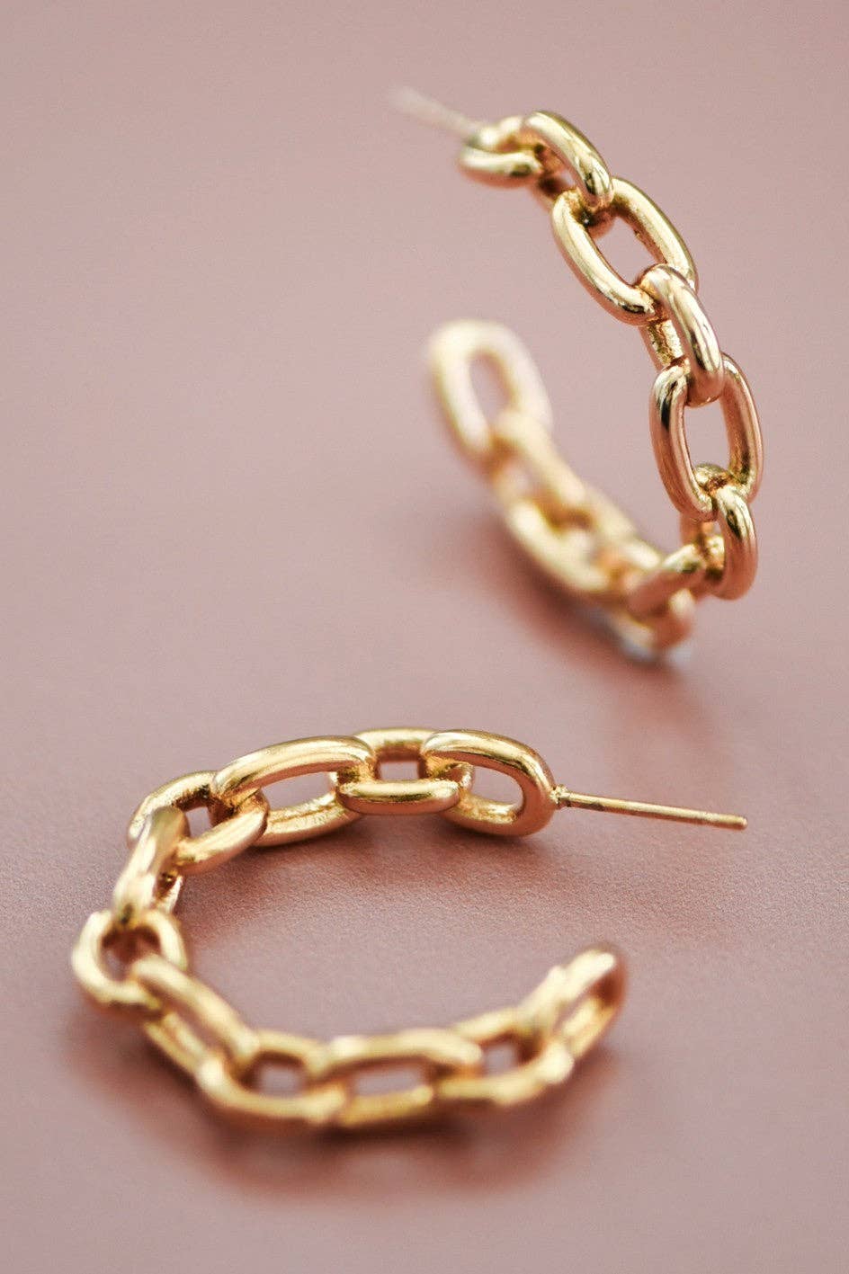 18K Gold Plated Waterproof Stainless Steel Hoop Earrings - 7374: S0OX3T7374