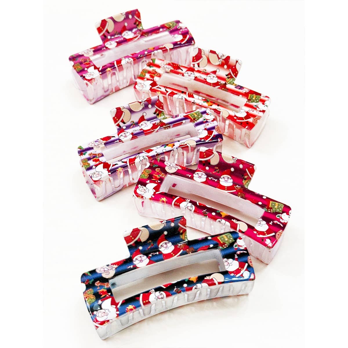 Christmas Design Cut out Rectangle Hair Claw: MIX COLOR / ONE(12)