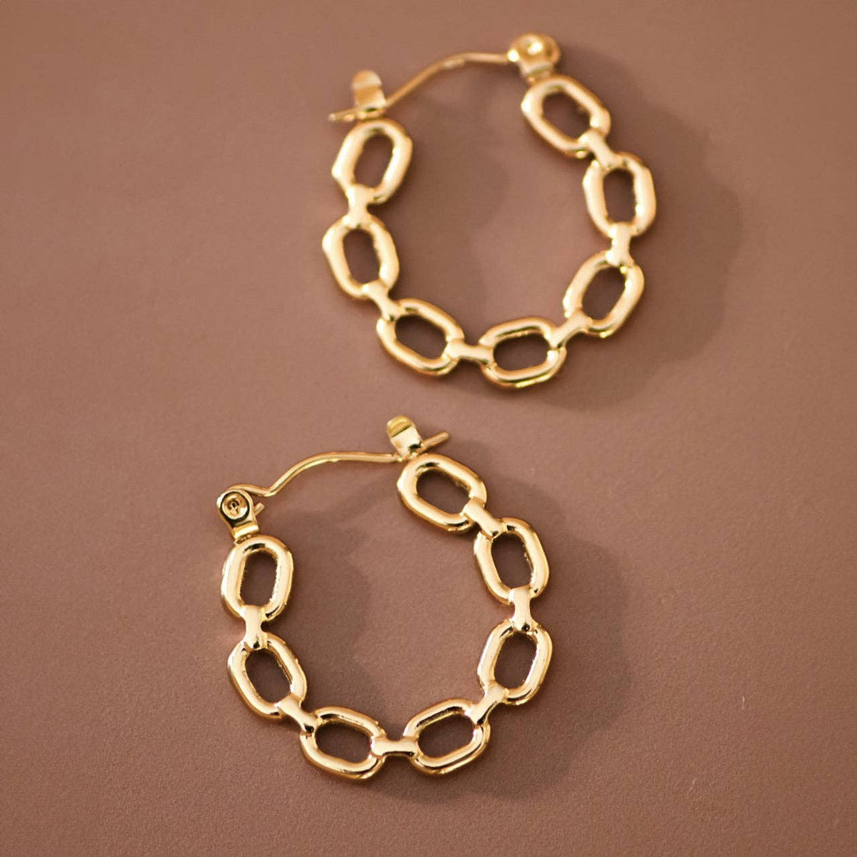 18K Gold Plated Waterproof Stainless Steel Hoop Earrings - 7659: S0OX3T7659