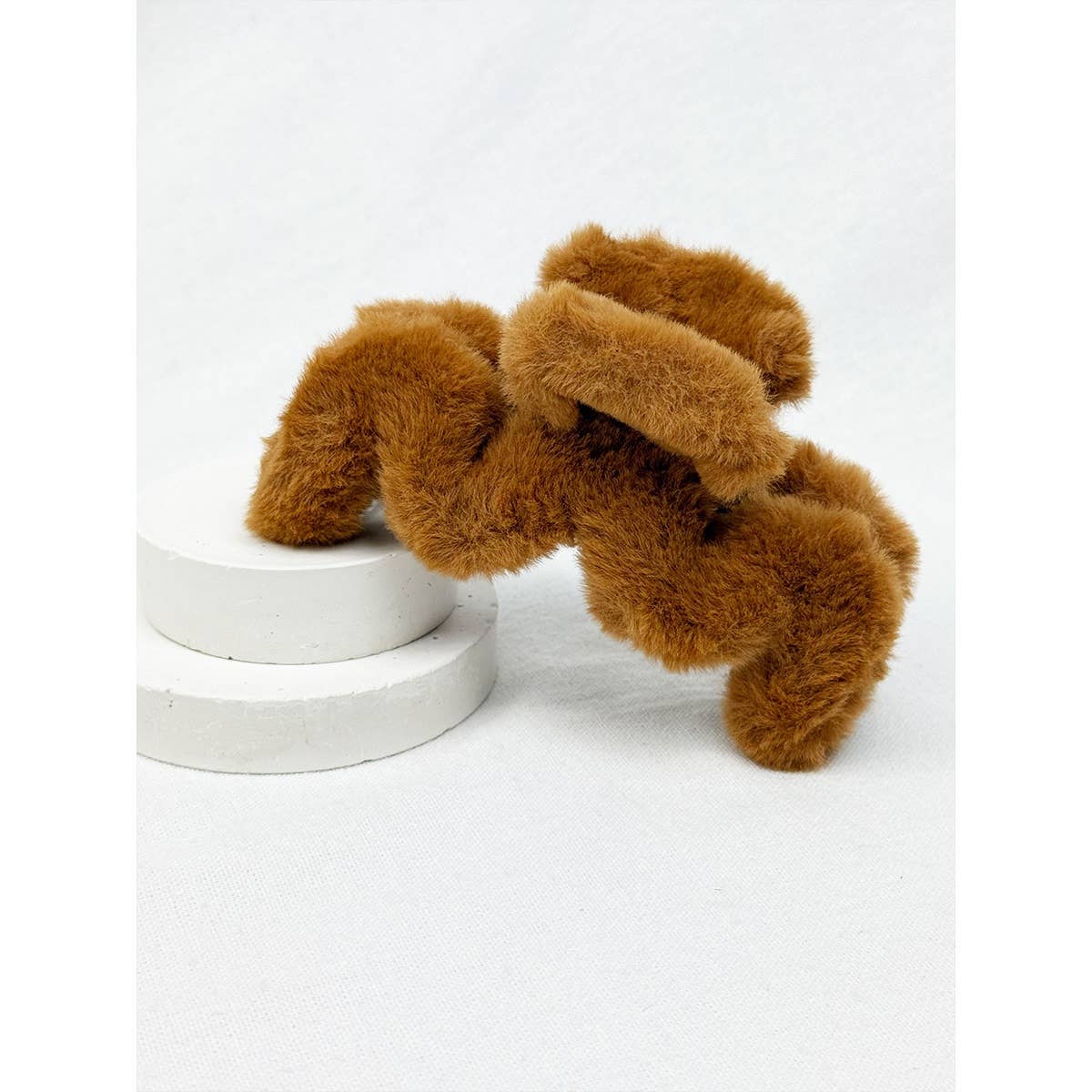 Jumbo Faux Fur Wavy Hair Claw Clips: MIX COLOR / ONE(12)