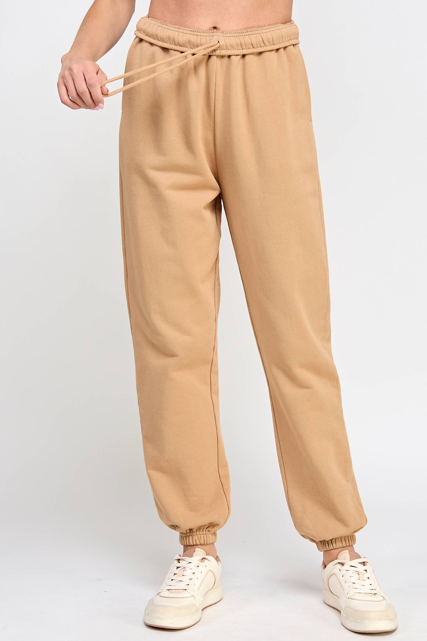 P9002P EVERYDAY HIGH RISE FRENCH TERRY JOGGERS: Black / LARGE