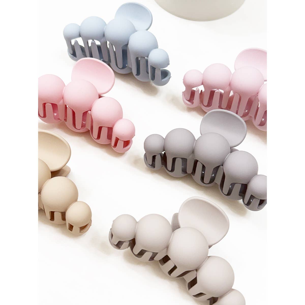 Powdery Soft Matt Bubble Pearl Hair Claw Clips: MIX COLOR / ONE(12)