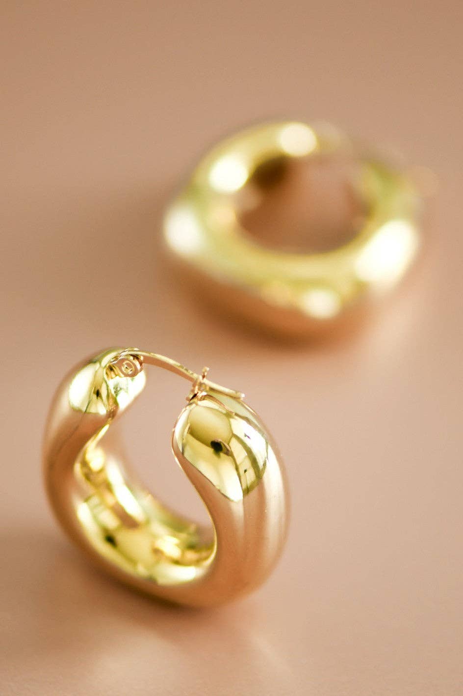 18K Gold Plated Waterproof Stainless Steel Hoop Earrings - 7367: S0OX3T7367