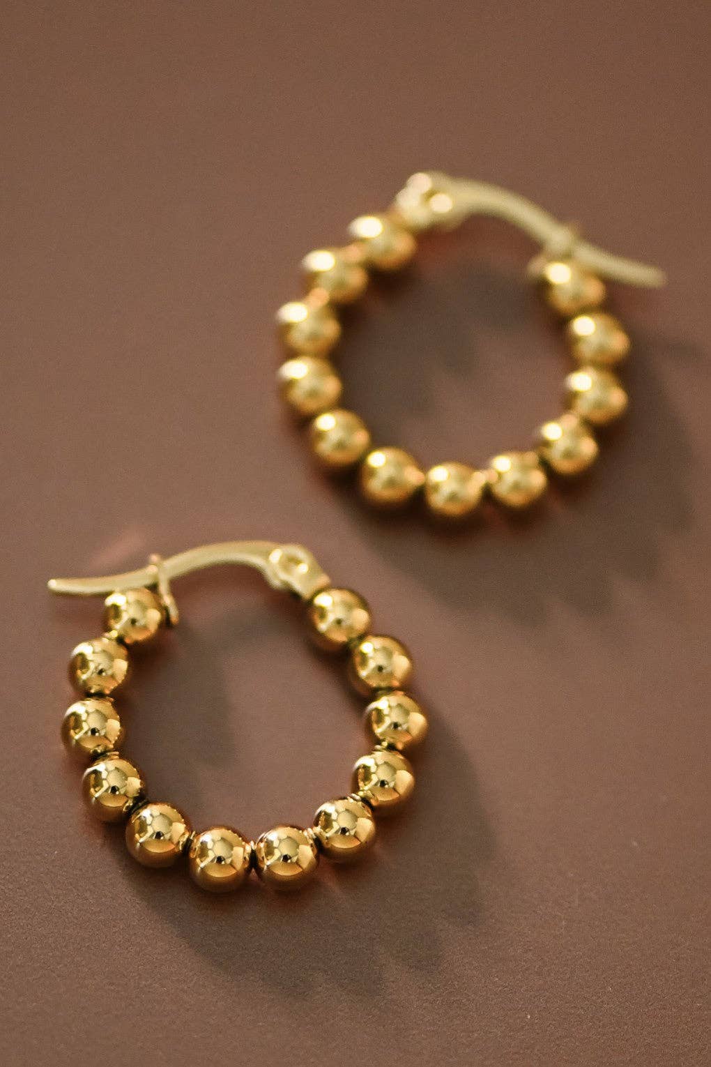 18K Gold Plated Waterproof Stainless Steel Hoop Earrings - 7538: S0OX3T7538
