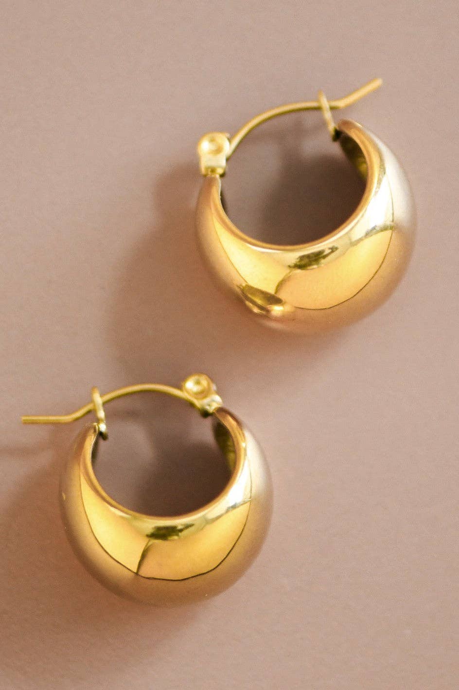 18K Gold Plated Waterproof Stainless Steel Hoop Earrings - 7463: S0OX3T7463