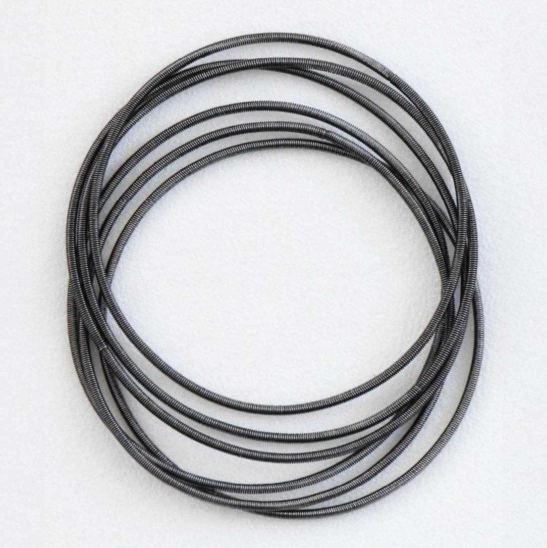 Stretchy Layered Guitar String Bracelet Set - 6015 6016 6018: S0OX3T6015 Silver