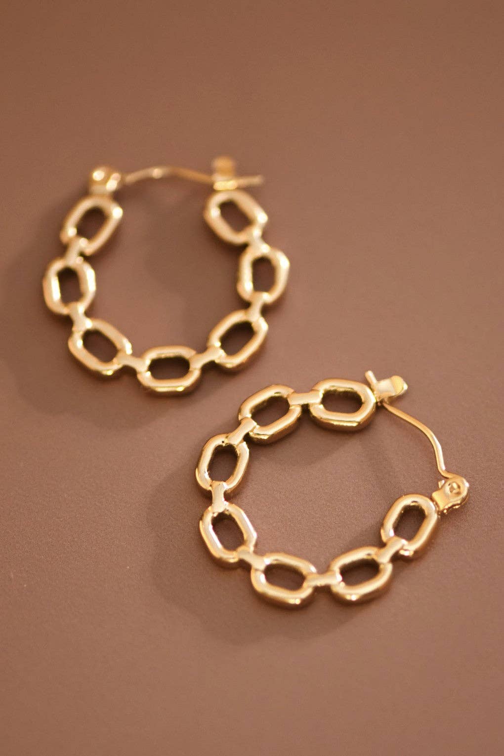 18K Gold Plated Waterproof Stainless Steel Hoop Earrings - 7659: S0OX3T7659