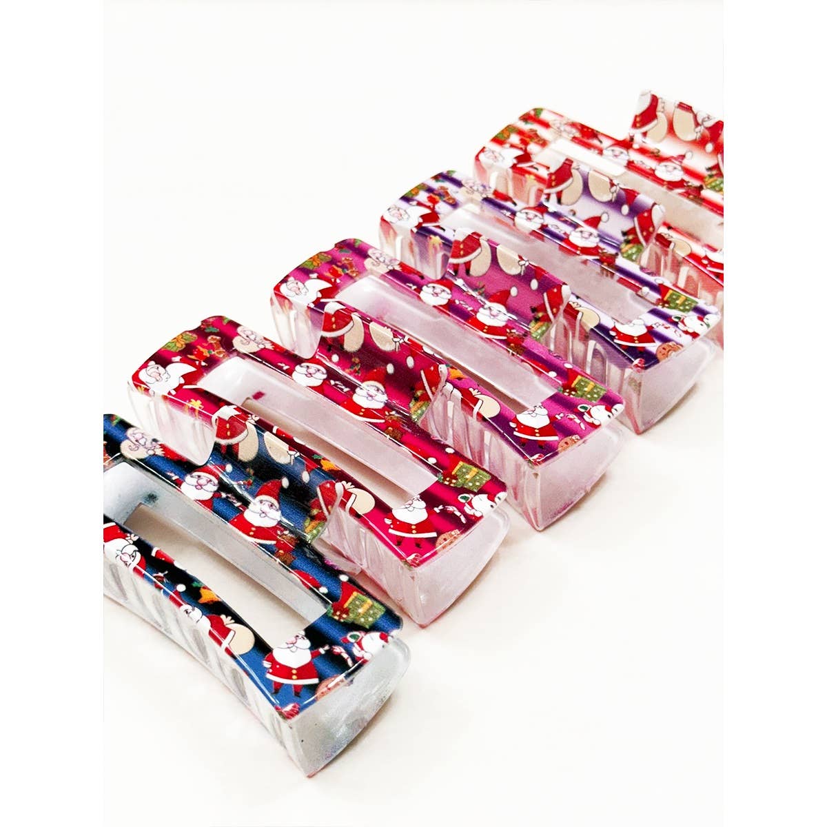 Christmas Design Cut out Rectangle Hair Claw: MIX COLOR / ONE(12)