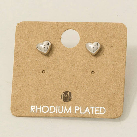 Dipped Mini Heart Stud Earrings