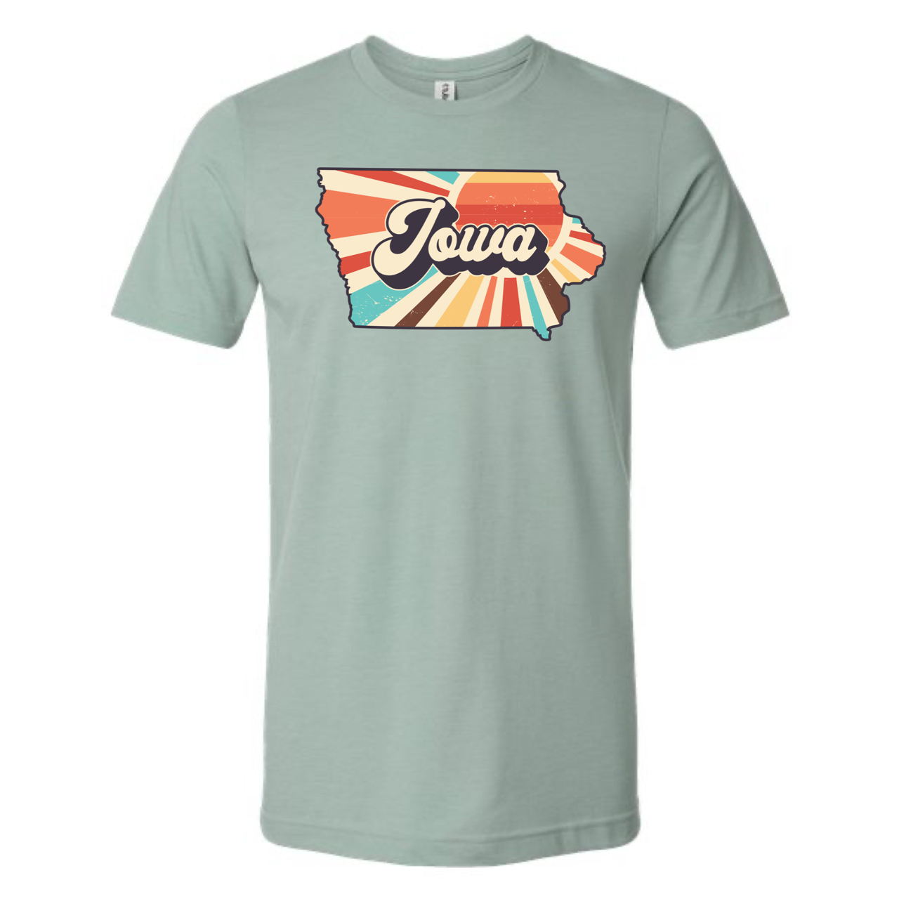 IOWA SUNSET T-SHIRT /  Multi Color Print: Heather Red