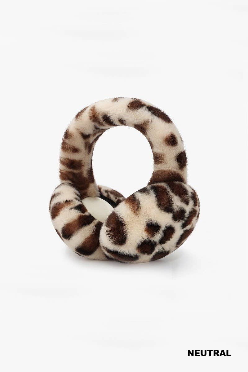 Leopard Faux Fur Earmuffs: NEUTRAL or BROWN