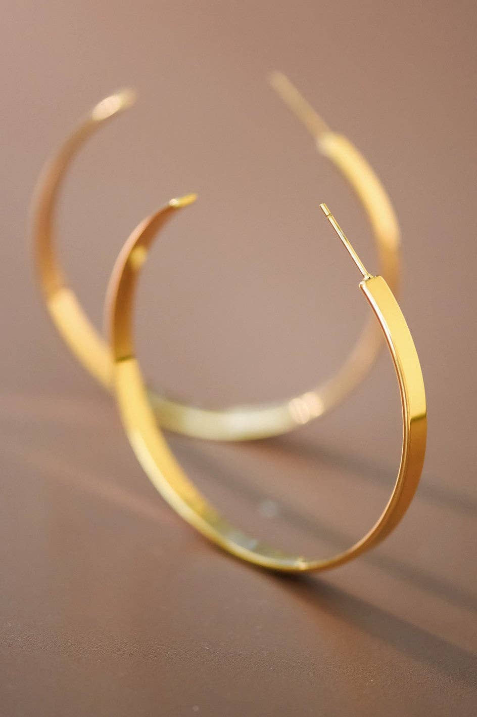 18K Gold PVD Plated Waterproof Stainless Steel Hoop Earrings - 7197: S0OX3T7197