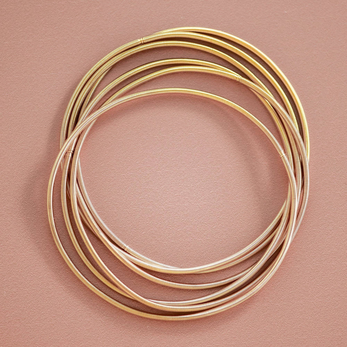 Stretchy Layered Guitar String Bracelet Set - 6015 6016 6018: S0OX3T6015 Silver