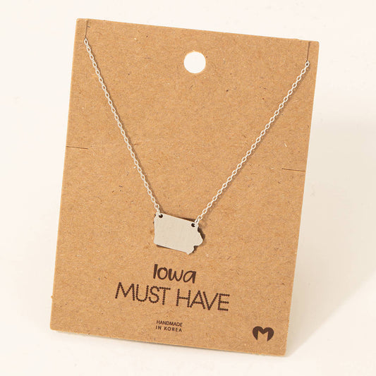 Iowa State Pendant Necklace: S