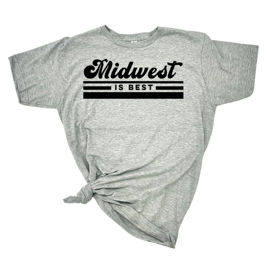 MIDWEST IS BEST T-SHIRT: ATHLETIC HEATHER BLK INK / MED