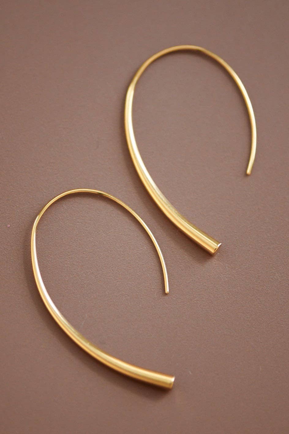 18K Gold PVD Plated Waterproof Stainless Steel Hoop Earrings - 7063: S0OX3T7063