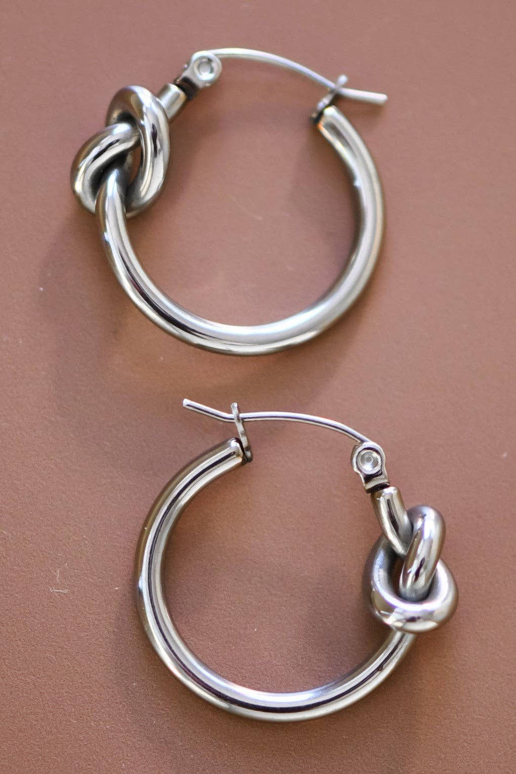 Tarnish-Resistant Waterproof Stainless Steel Hoop Earrings - 7075: S0OX3T7075 Silver