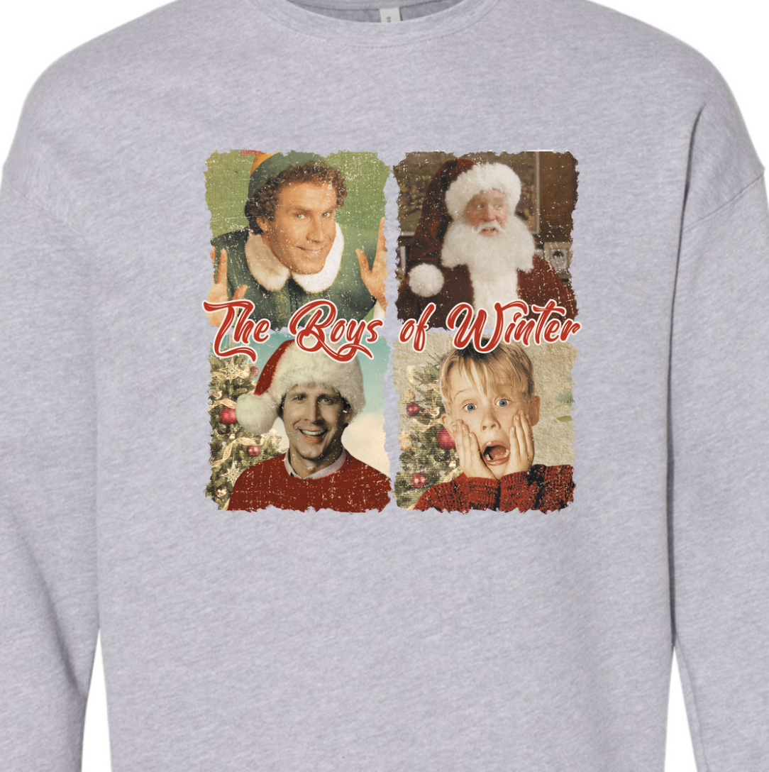 The Boys of Christmas Crewneck Sweatshirt: Red / Medium