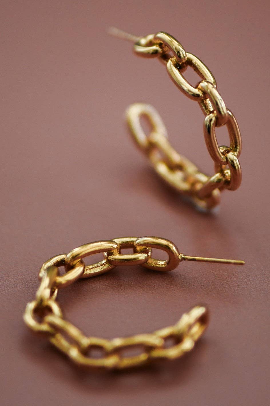 18K Gold Plated Waterproof Stainless Steel Hoop Earrings - 7374: S0OX3T7374