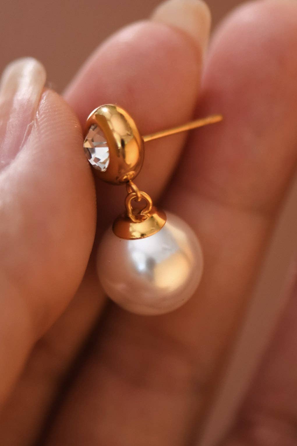 18K Gold PVD Plated Waterproof Stainless Steel Drop Earrings - 7774: S0OX3T7774