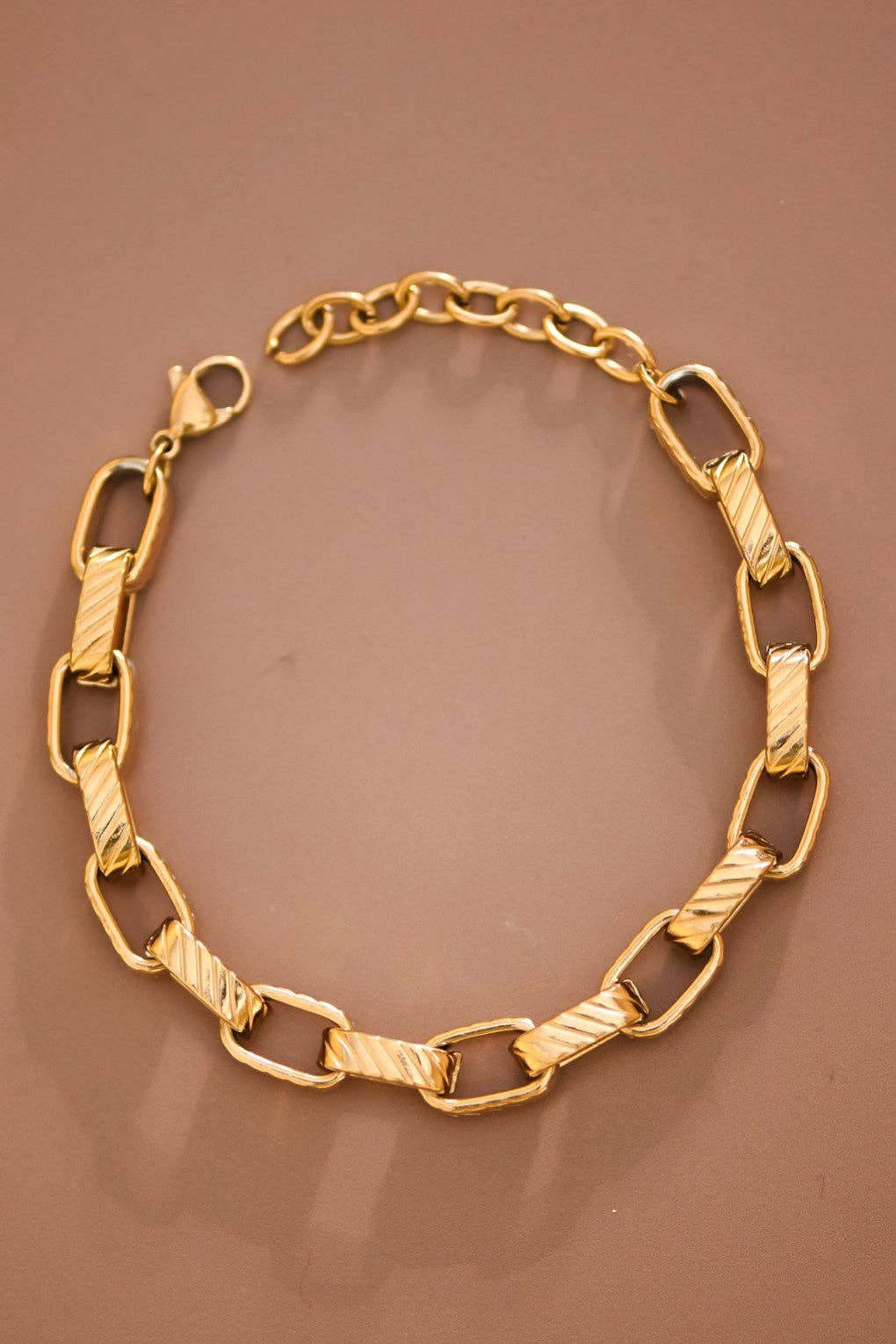 18K Gold Plated Waterproof Stainless Steel Chain Bracelet - 7066: S0OX3T7066 Gold