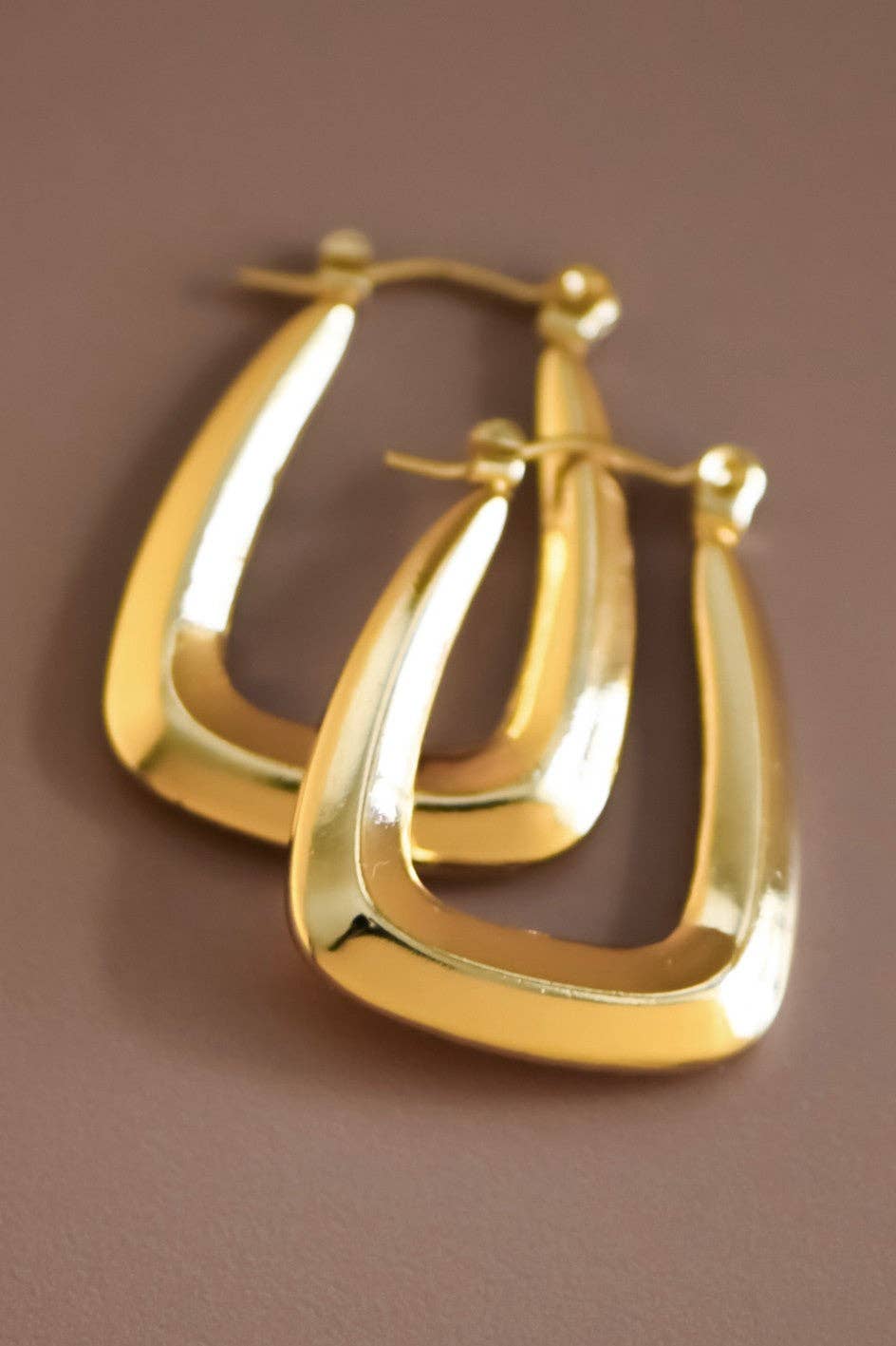 18K Gold Plated Waterproof Stainless Steel Hoop Earrings - 7104: S0OX3T7104