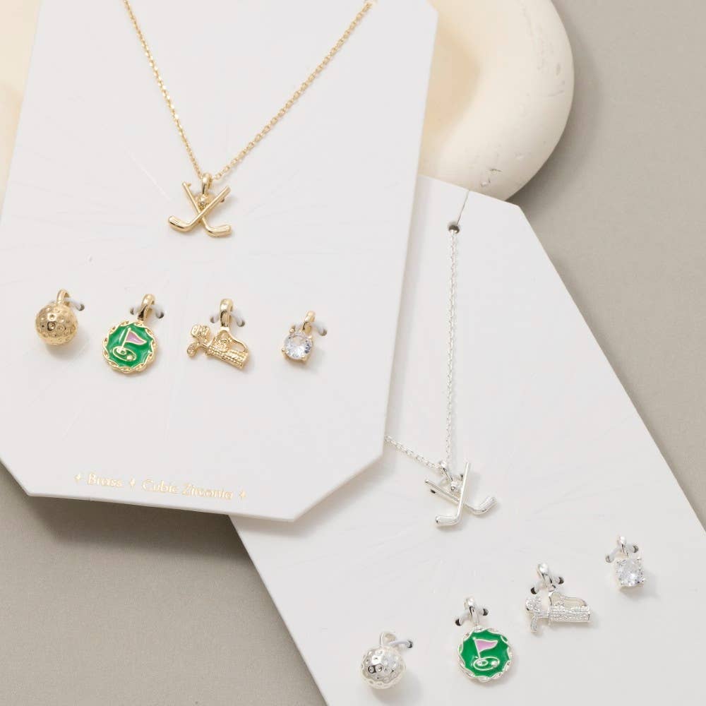 Assorted Five Piece Golf Charms Necklace: S