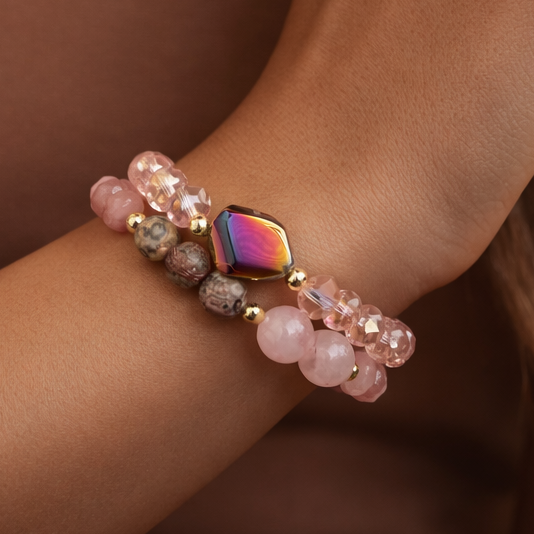 Boho Stretch Bracelet Set with Mixed Natural Stones – 8060: S0OX3T8060