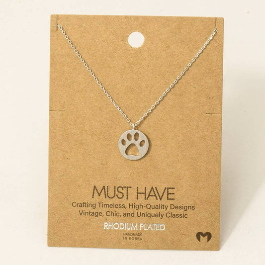 Paw Print Pendant Necklace: S