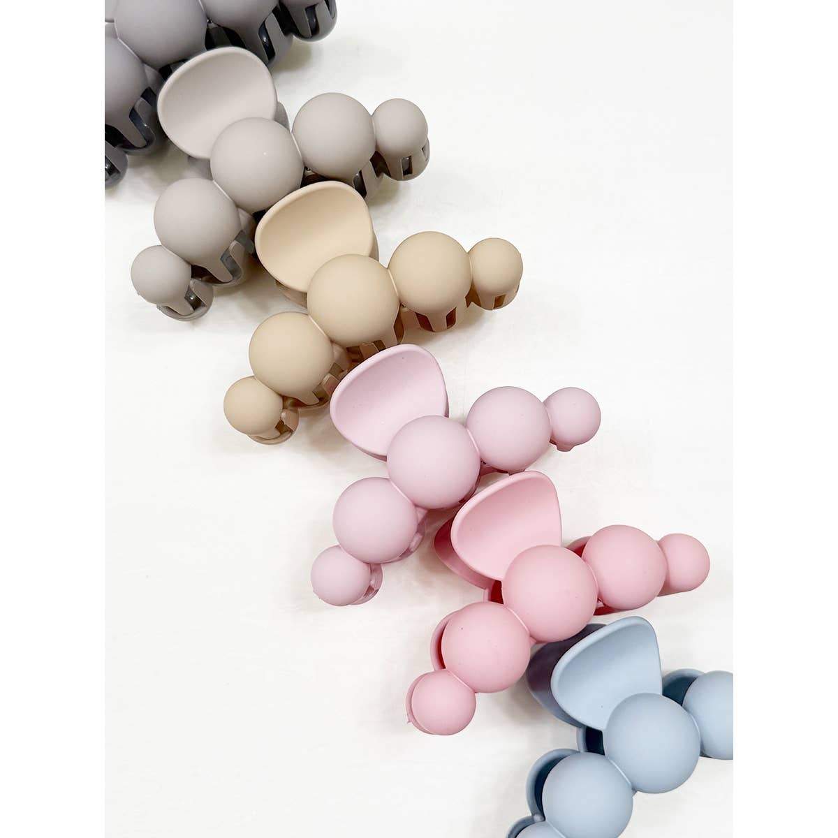 Powdery Soft Matt Bubble Pearl Hair Claw Clips: MIX COLOR / ONE(12)