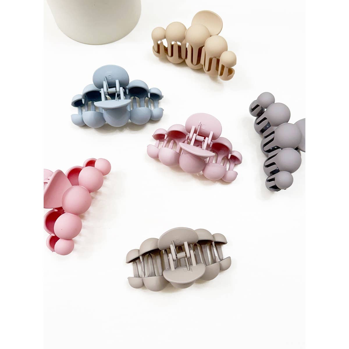 Powdery Soft Matt Bubble Pearl Hair Claw Clips: MIX COLOR / ONE(12)