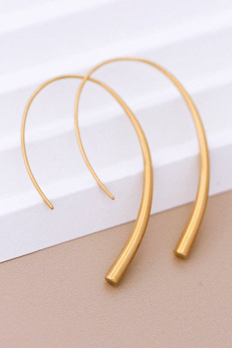 18K Gold PVD Plated Waterproof Stainless Steel Hoop Earrings - 7063: S0OX3T7063