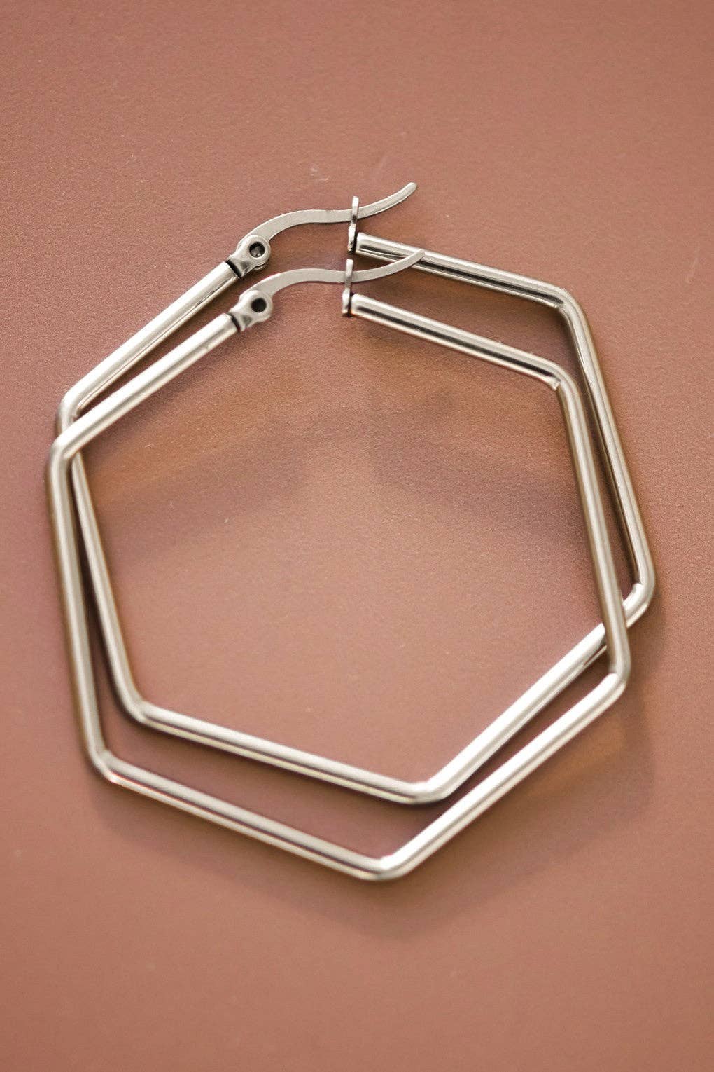 Tarnish-Resistant Waterproof Stainless Steel Hoop Earrings - 7150: S0OX3T7150 Silver