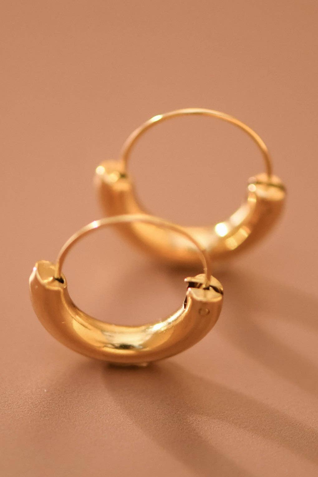 18K Gold Plated Waterproof Stainless Steel Hoop Earrings - 7770: S0OX3T7770