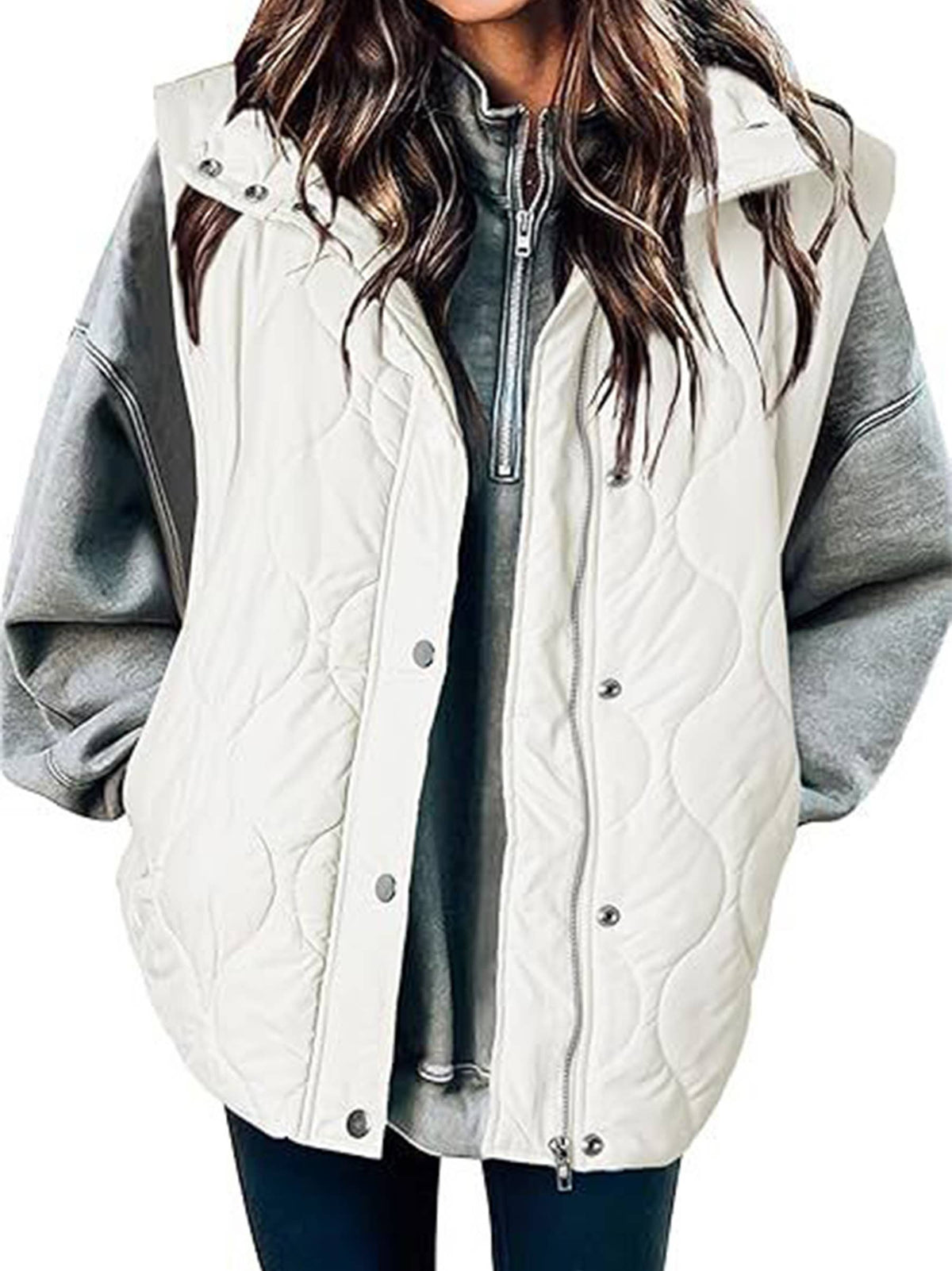 Casual Solid Color Sleeveless Cotton Vest: White