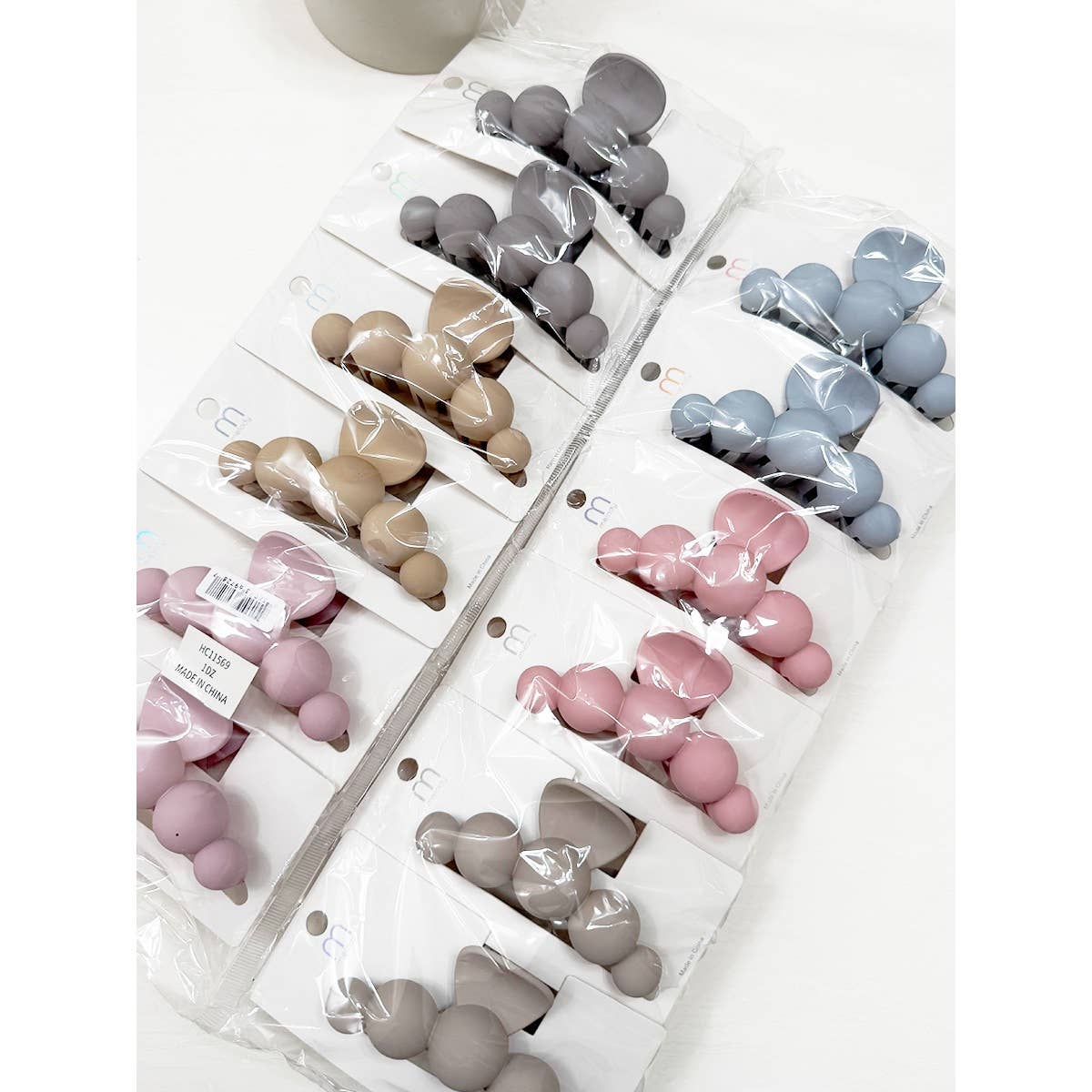 Powdery Soft Matt Bubble Pearl Hair Claw Clips: MIX COLOR / ONE(12)