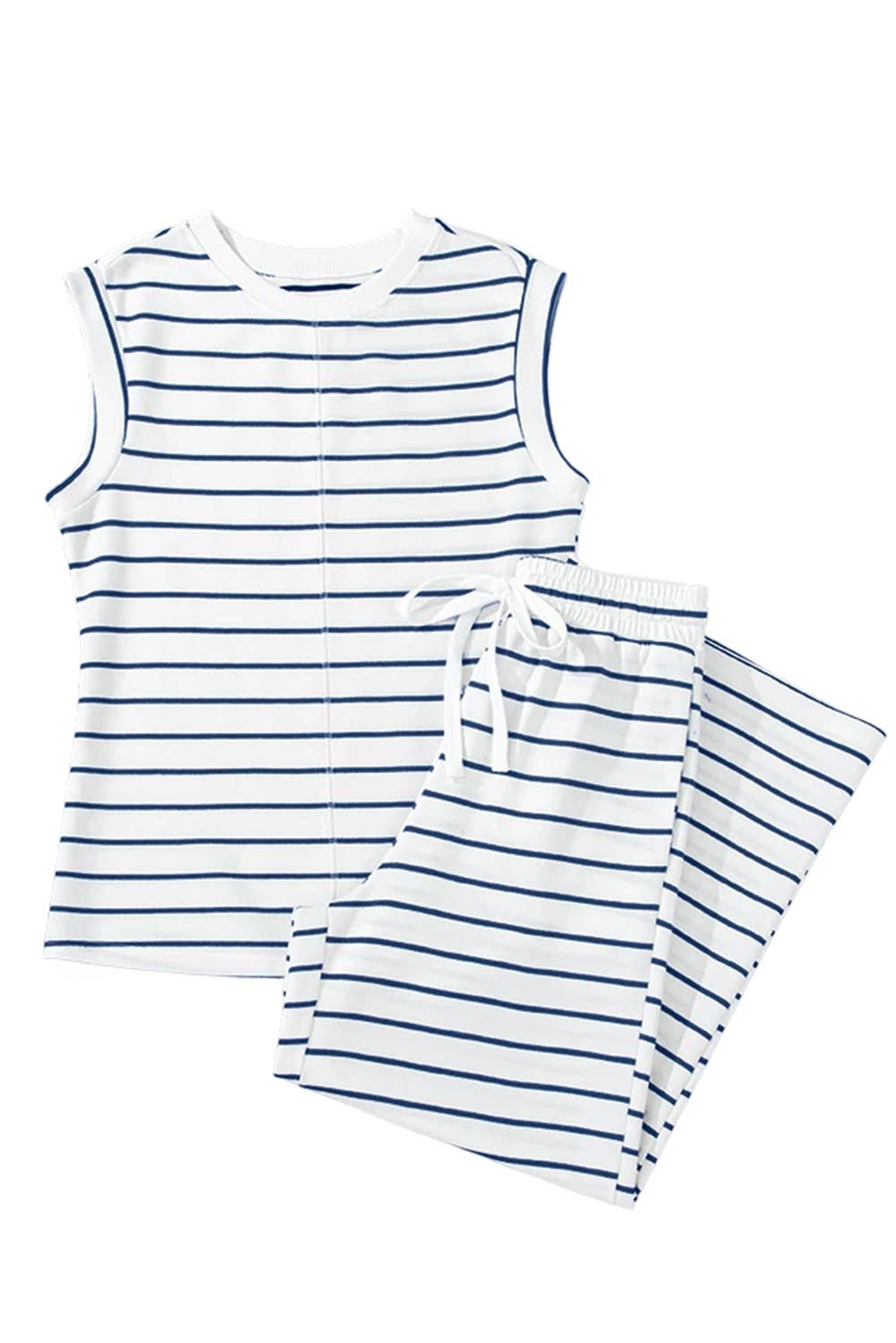 Casual Style Striped Short Sleeve Two-Piece Set | S-XL: As shown / Missy / L