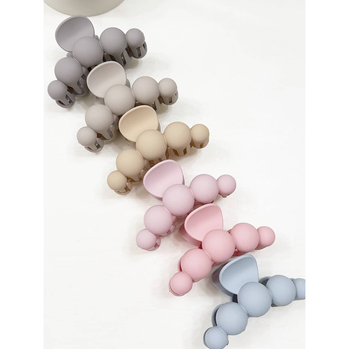 Powdery Soft Matt Bubble Pearl Hair Claw Clips: MIX COLOR / ONE(12)
