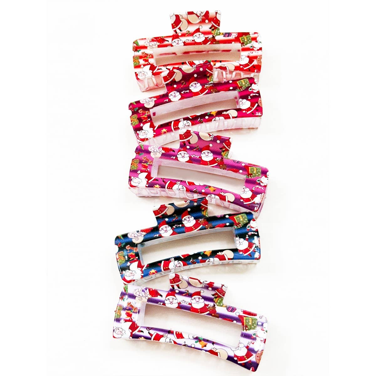 Christmas Design Cut out Rectangle Hair Claw: MIX COLOR / ONE(12)
