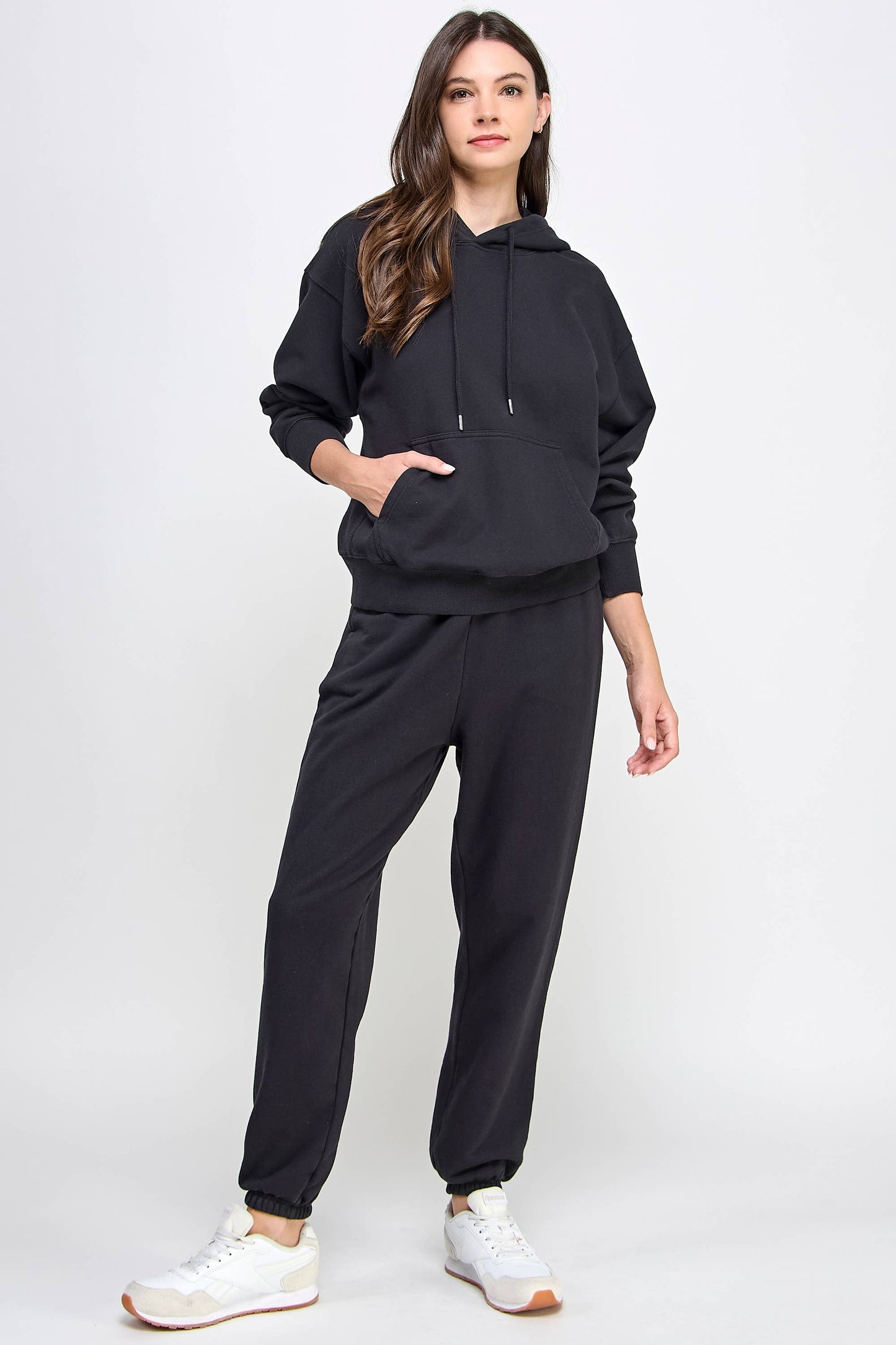 P9002P EVERYDAY HIGH RISE FRENCH TERRY JOGGERS: Black / LARGE