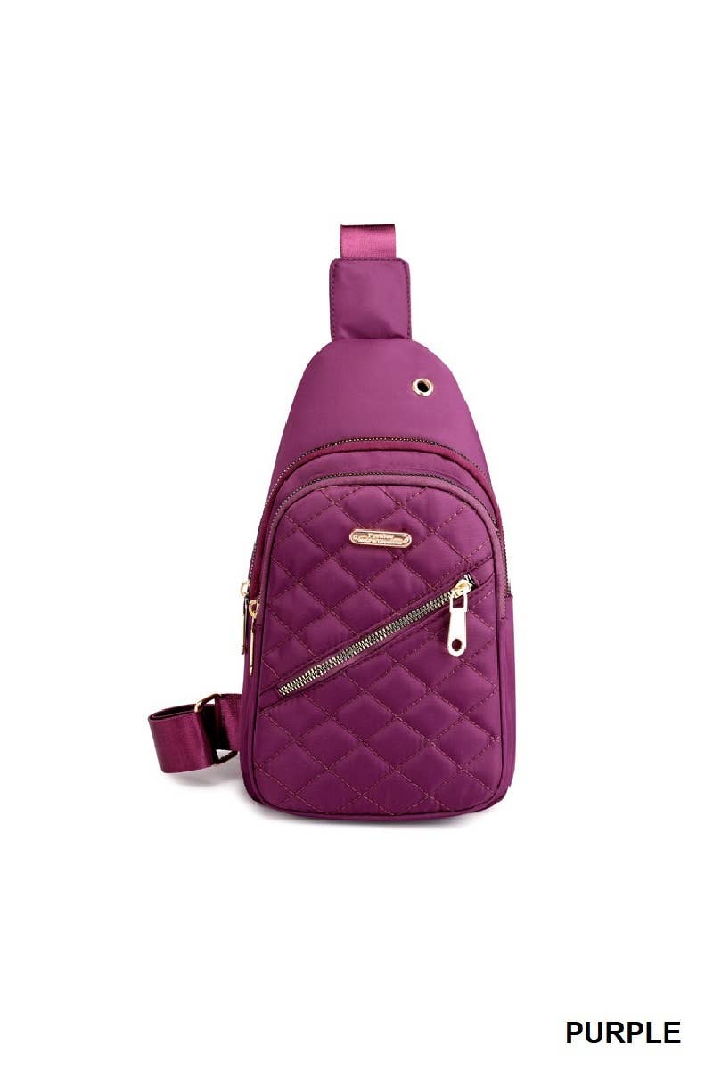 Quilted Multi-pocket Crossbody Sling Bag