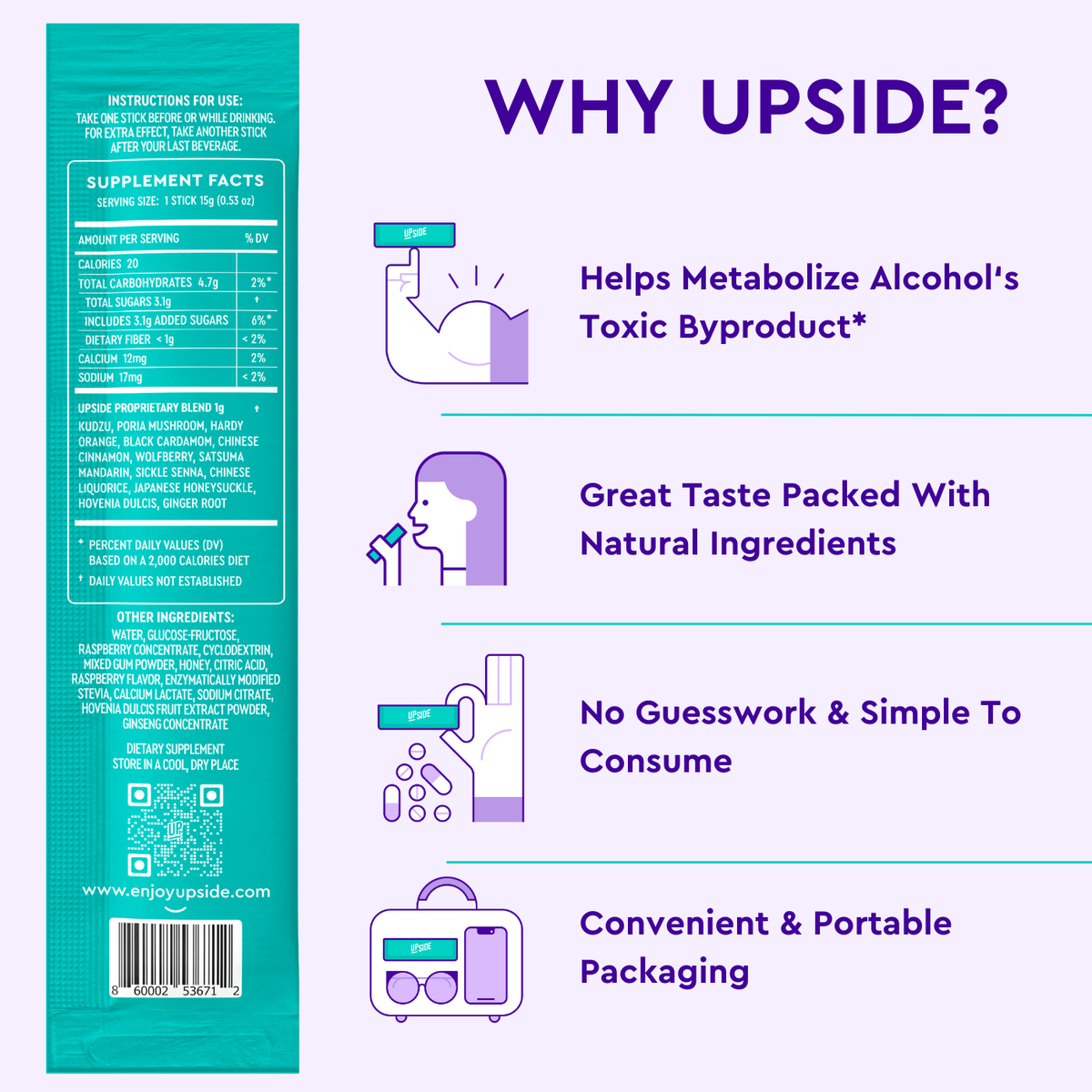 UPSIDE Before Drinking Hangover Sticks