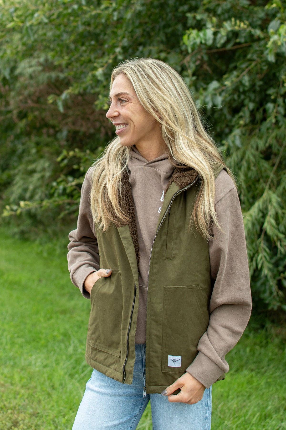 AFC Sherpa Lined Adult Vest - Forest Green: Forest Green