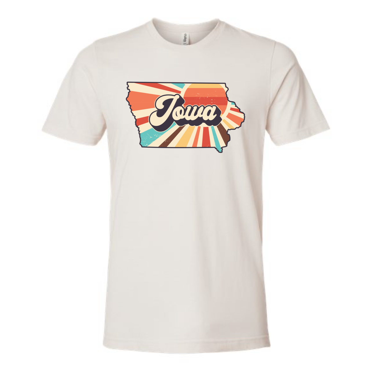 IOWA SUNSET T-SHIRT /  Multi Color Print: Heather Red