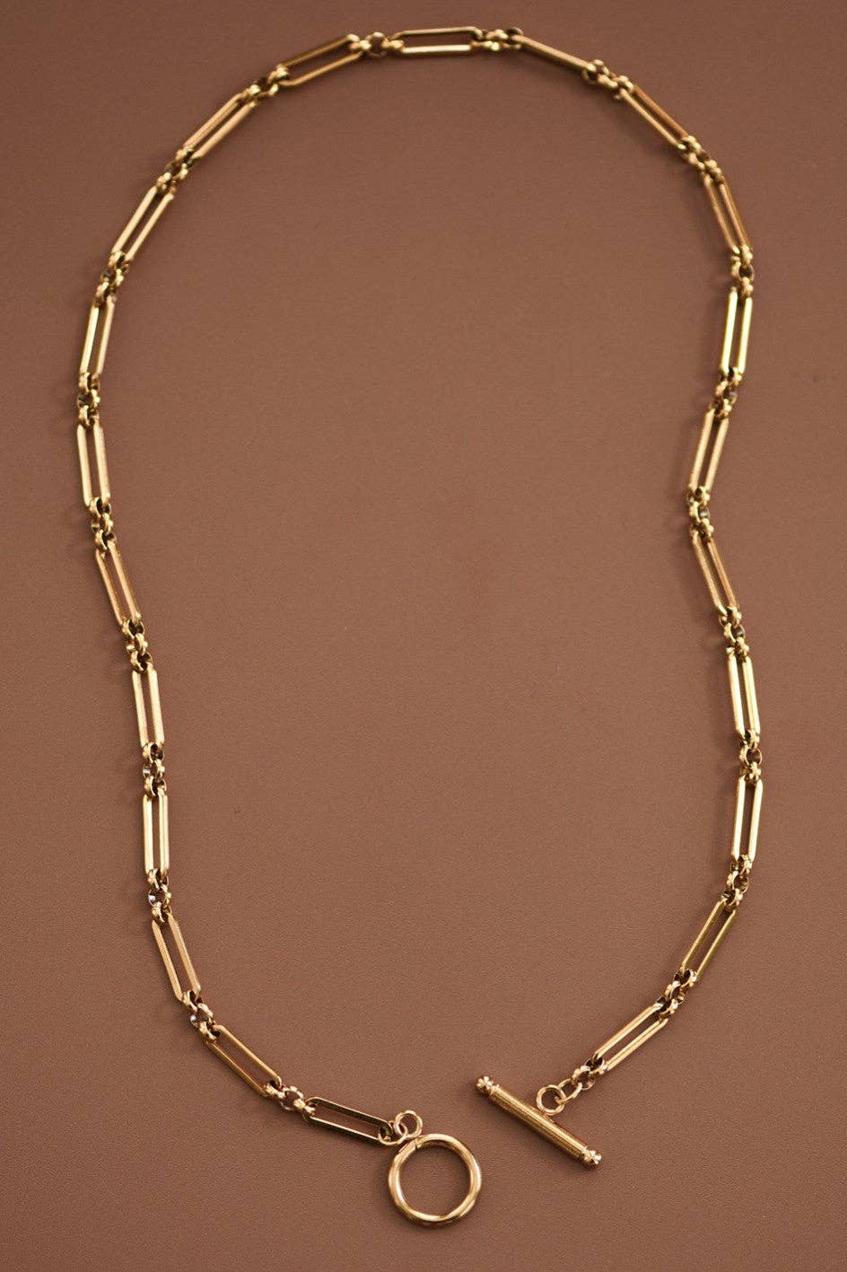 18K Gold PVD Plated Waterproof Stainless Steel Chain Necklace - 7477: S0OX3T7477