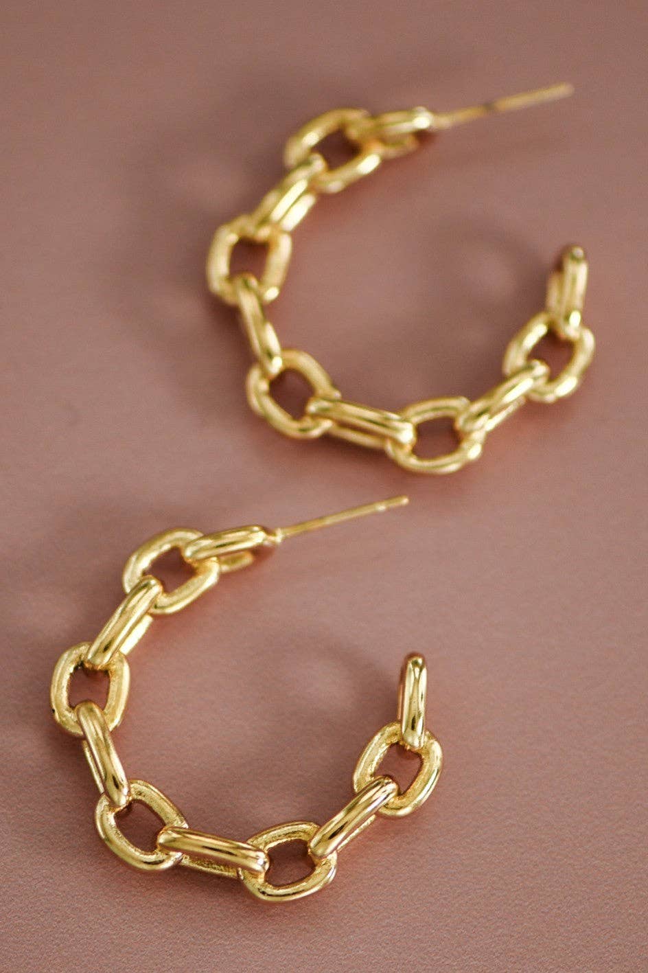 18K Gold Plated Waterproof Stainless Steel Hoop Earrings - 7374: S0OX3T7374