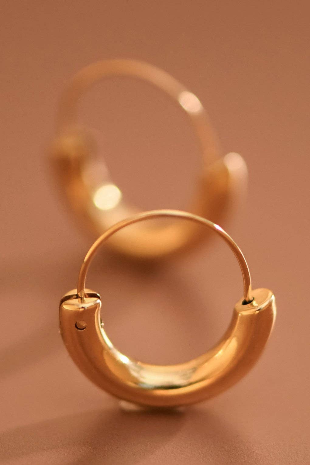 18K Gold Plated Waterproof Stainless Steel Hoop Earrings - 7770: S0OX3T7770