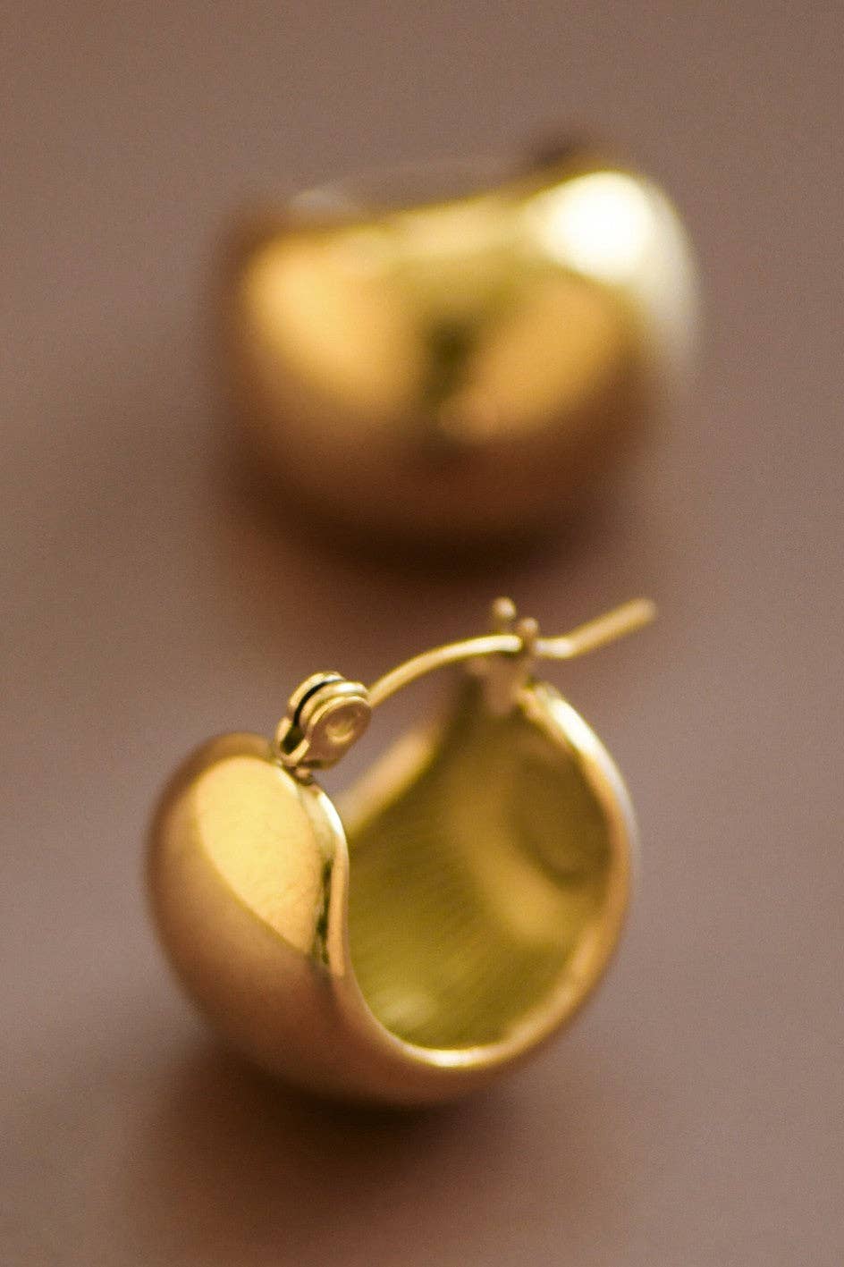 18K Gold Plated Waterproof Stainless Steel Hoop Earrings - 7463: S0OX3T7463
