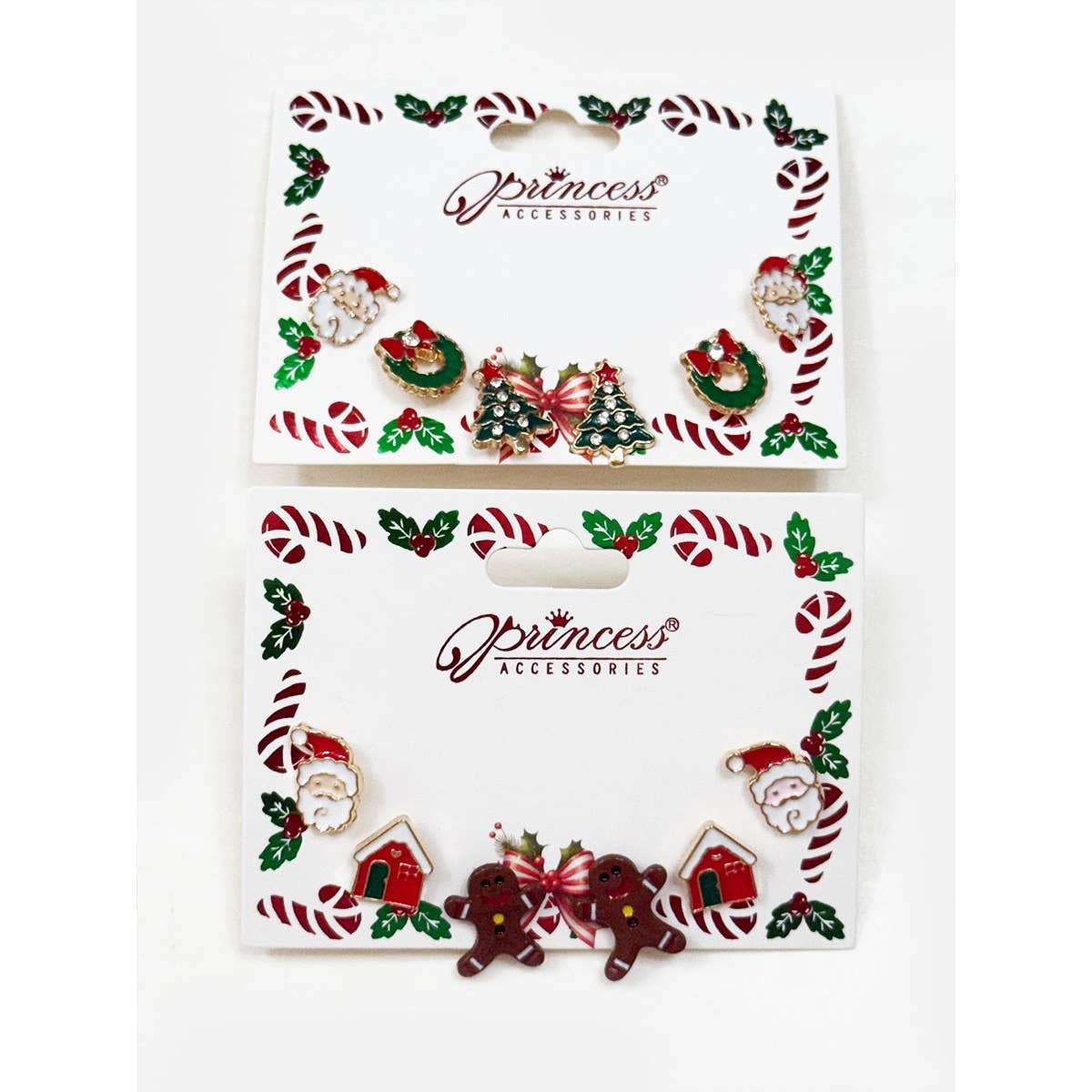 Cute Christmas Theme Sparkly Earrings: MIX COLOR / ONE(12)