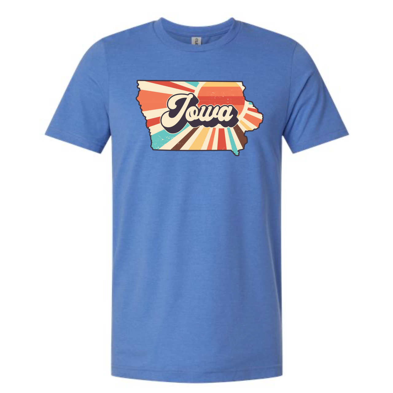 IOWA SUNSET T-SHIRT /  Multi Color Print: Heather Red